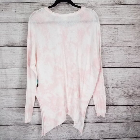 NEW Cloth by Design Nordstrom XS Pink Tie Dye Tunic Knit Sweater Top Asymmetric - Picture 3 of 12
